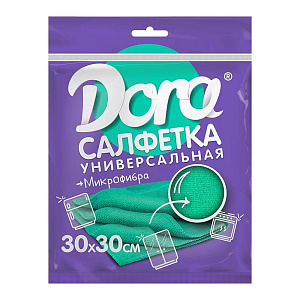 Салфетка универсальная  Dora 30х30см  супервпитывающая, микрофибра, артикул 2001-001 000000000001203022