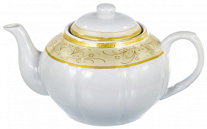 Набор чайный фарфор 13шт 6 чашек 220мл+6блюдец+чайник1200мл металлический стенд подарочная упаковка ВЕНЕРА GUTERWAHL 114-17052 000000000001193923