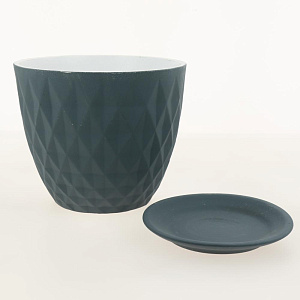 Горшок для цветов декоративный керамический Ромб серо-голубой №1 4л ГК 14 000000000001200881