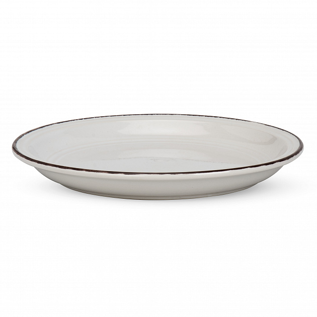 Тарелка десертная 20см молочный с окантовкой керамика TW-1652-2RZ 000000000001223023
