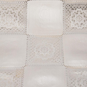 Клеенка столовая 1,37х20м кружева квадрат отрезная белый ПВХ 000000000001225613