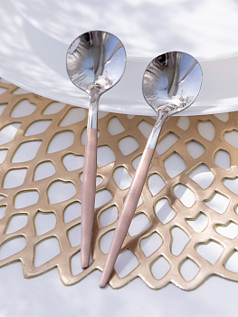 Набор чайных ложек 2шт LUCKY Modern розовый/серебро нержавеющая сталь 000000000001212643