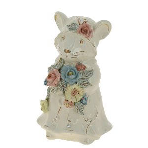 Копилка крыса хозяюшка лепка больша глазурь белая (ак-22735) 000000000001191952