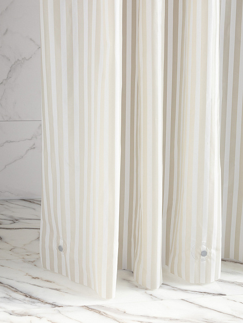 Шторка для ванной 180x200см DE'NASTIA mat stripe бежевый ПЕВА 000000000001226766