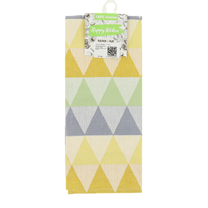 Полотенце кухонное 40х60см ВОТЕКС Регата желтое/зеленое 100% хлопок 000000000001206866