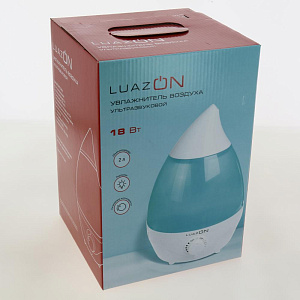 Увлажнитель воздуха 2л LuazON HOME LHU-04 ультразвуковой 18Вт белый пластик 2919724 000000000001205753