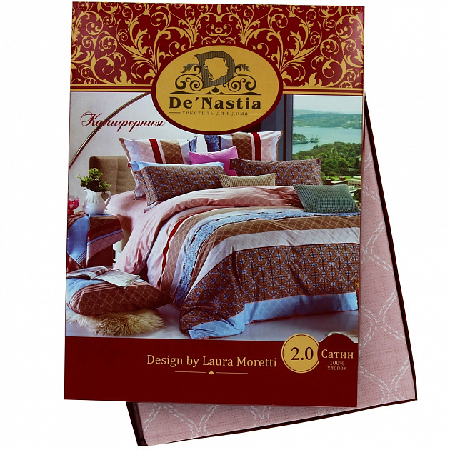 Комплект постельного белья 2спальный DE'NASTIA Сатин Калифорния 70x70см-2шт C010274 000000000001103106