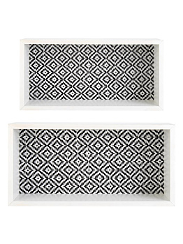 Полка настенная 2в1 40х10х20см/37х17х9см  прямоугольный белый МДФ 000000000001227857