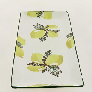 Блюдо сервировочное 38см CERA TALE Лимоны прямоугольное глазурованная керамика 000000000001206496