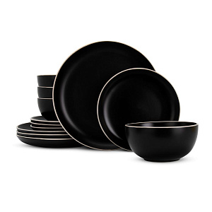 Набор столовой посуды 12 предметов (обеденная 27см-4шт/десертная 20см-4шт/салатник 15см-4шт) керамика HISC5947 000000000001224265