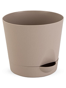 Горшок для цветов 2л Интерм с поддоном латте пластик 000000000001230341