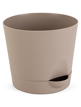 Горшок для цветов 2л Интерм с поддоном латте пластик 000000000001230341