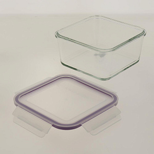 Контейнер Eley квадратный 450мл. из жаропрочного боросиликатного стекла. Крышки Air Lock обеспечивают полную герметичность контейнер 000000000001189865