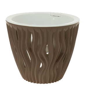 Кашпо со вставкой Вдохновение 1,6л цвет Мокко артикул КШ-5401 пластик 000000000001194616