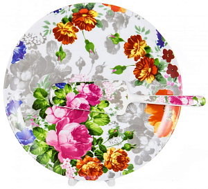 Набор для торта 2 предмета (блюдо 27см/лопатка) OLAFF Цветение фарфор 000000000001195470