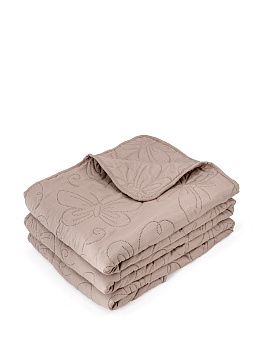 Покрывало 200х240см DE'NASTIA Бабочки двустороннее бежевое 100%полиэстер 000000000001198831