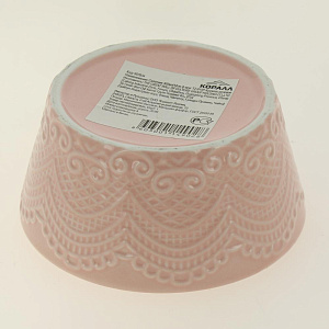 Салатник 350мл/12см круглый Кружево розовое TZ-015P 000000000001180989