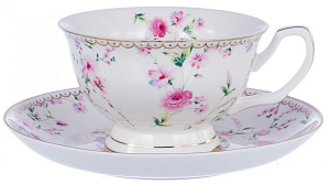 Н-р чайный,12шт,6 чашек220мл+6блюдец,розов. цветоч ситец,пд/уп,108-04004 000000000001177819