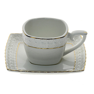 Набор кофейный 12 предметов (чашка 90мл-6шт/блюдце-6шт) КОРАЛЛ Снежная королева квадрат 000000000001060486