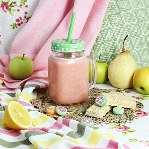 Кружка-банка с соломкой Koopman, 400мл 000000000001153007