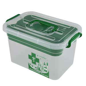 Контейнер для аптечки Домашний Доктор Полимербыт, 355х235х190 см, 10л 000000000001075018