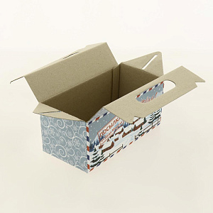 Коробка подарочная 20х10х9см РутаУпак сундук Новогодняя почта бурый/белый 000000000001208668