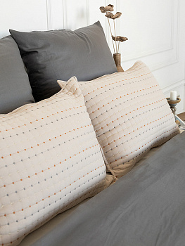 Наволочки декоративные 50x70см 2шт DE'NASTIA Polka dot бежевый полиэстер 000000000001230727