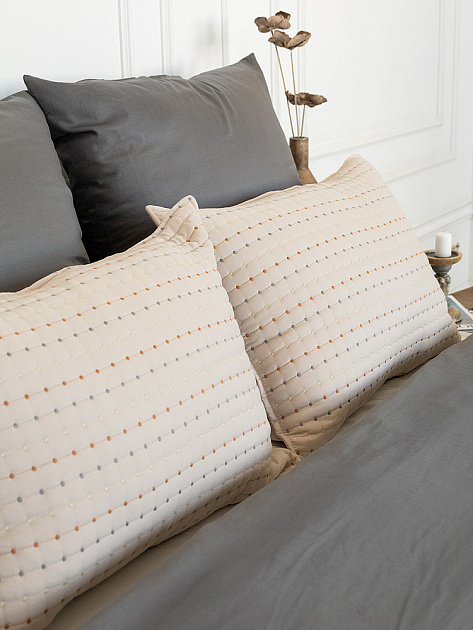Наволочки декоративные 50x70см 2шт DE'NASTIA Polka dot бежевый полиэстер 000000000001230727