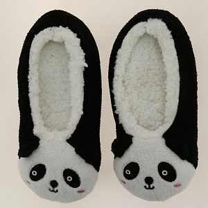 Туфли домашние (тапки) Животные флис черный/белый р.39-40 100%пэ J000056(39-40) 000000000001187760