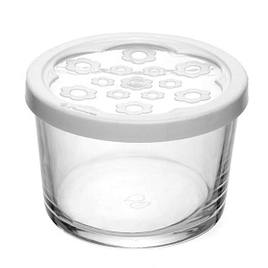 BASIC Контейнер 220мл 8,5х8,5х6см PASABAHCE белая крышка стекло 000000000001210197