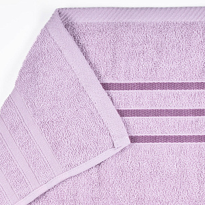 Полотенце махровое 50х90см СОФТИ бордюр с 3 полосками лавандовое плотность 380гр/м 100% хлопок 000000000001212209