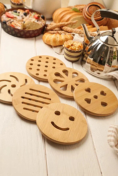 Подставка под горячее 15х1см BRAVO круглая в ассортименте бамбук 000000000001185525