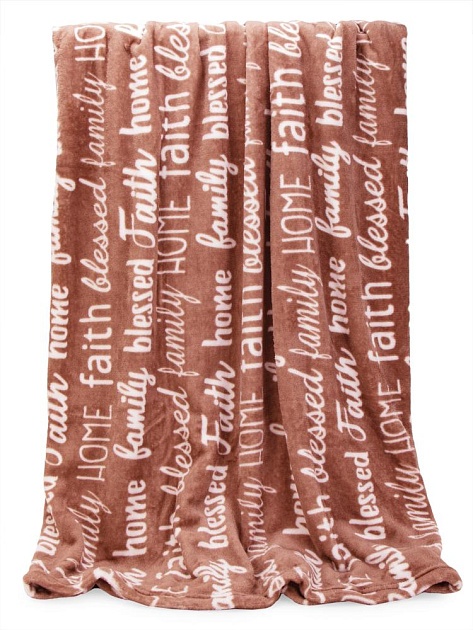 Плед 150x200см LUCKY Газета розовый флис полиэстер 000000000001219032