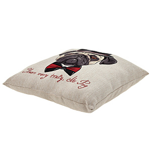 Декоративная подушка Мопс, 44х44 см 000000000001174968