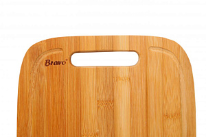Доска разделочная 34х24х1,8см BRAVO с желобком полосатая бамбук 000000000001192727
