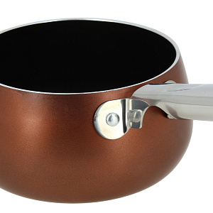 Ковш 1,4л стеклянная крышка антипригарное покрытие медный алюминий 000000000001156959