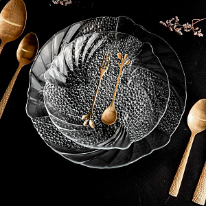 PAPILLION Блюдо сервировочное 32cм PASABAHCE F&D рельефная форма стекло 000000000001210246