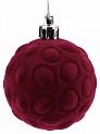 Новогоднее подвесное украшение Шары уют бордо бархат из полистирола 4шт 6x6x6см 81915 000000000001201812