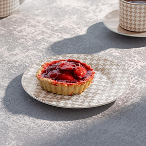 Тарелка десертная 19,5см DE'NASTIA Гусиная лапка белый/бежевый фарфор 000000000001221010