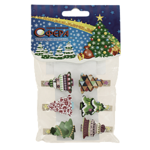 Прищепки деревянные Елки, 6 шт3-0033 000000000001181707