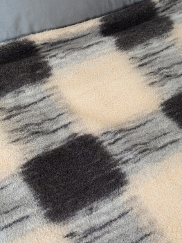 Плед 150x200см DE'NASTIA Клетка 2слоя коричневый/бежевый полиэстер 000000000001229899