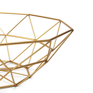 Ваза для фруктов 26х8см золотой железо 000000000001217898