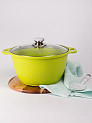 Кастрюля 4л KUKMARA Trendy style стеклянная крышка антипригарное покрытие lime литой алюминий 000000000001209101