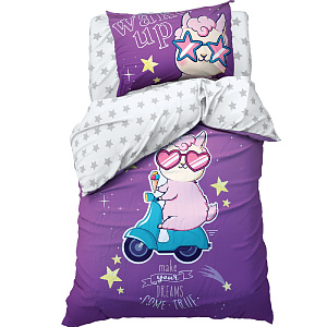 Комплект постельного белья "Этель" 1,5сп Lama's dream 143х215см, 150х214см, 50х70см-1шт, 100% хлопок, бяз 4702798 000000000001200164