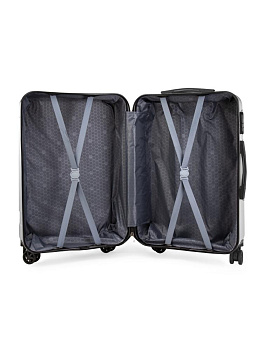 Чемодан на колесах L (48х30х75см) геометрия серебро ABS 000000000001226513