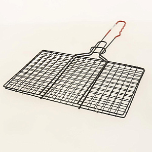 Решетка для барбекю 32х22см OLAFF с металлической ручкой нержавеющая сталь ZHF-096 000000000001205690