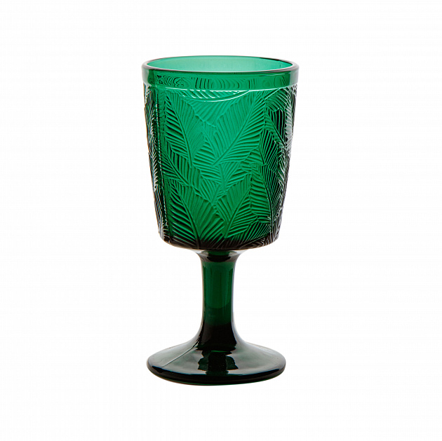 Кубок для вина 285мл GARBO GLASS Листья зеленый стекло 000000000001217340