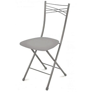 Стул складной 54,5х39,5х89см НИКА допустимая нагрузка не более 100кг серый сталь винилискожа ДСП пластик 000000000001175506