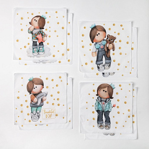 Набор носовых платков Крошка Я "Принц Тим" 25х25-8шт, пл.65г/м2, 100% хлопок 4995543 000000000001200244