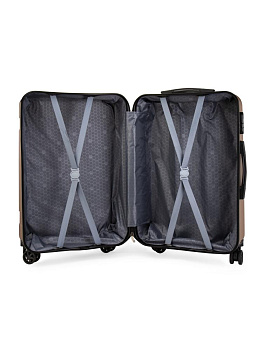 Чемодан на колесах M (42х26х65см) геометрия золото ABS 000000000001226515